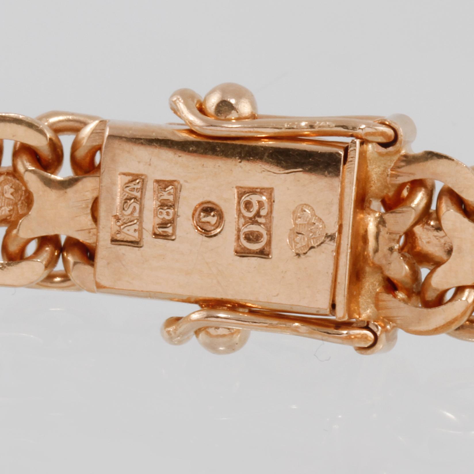 ARMLÄNK, 18K guld, ÄSA, Stockholm, 1964. Vikt 24,1 gram.