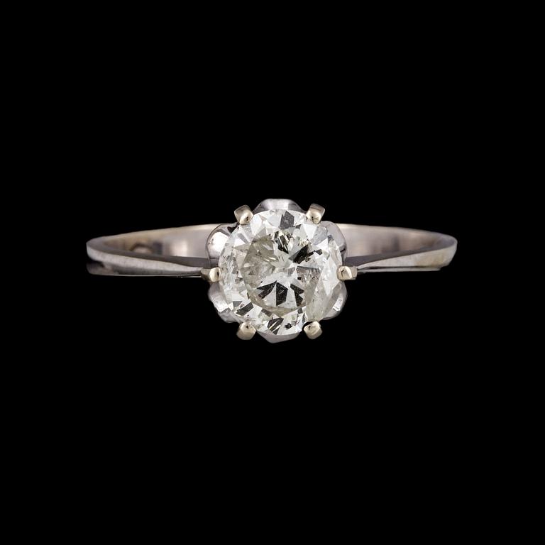 RING, brilliant cut diamond, 1.30 cts.