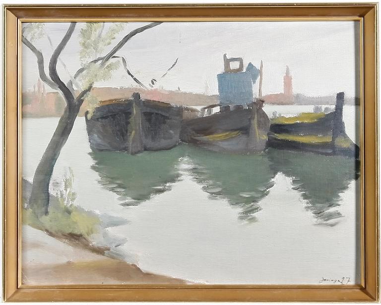 JOVINGE, TORSTEN. Olja på pannå, sign o dat -27.