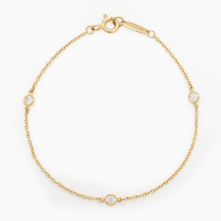 Tiffany & Co, Elsa Peretti, rannekoru, "Diamonds by the Yard", 18K kultaa ja briljanttihiottuja timantteja.