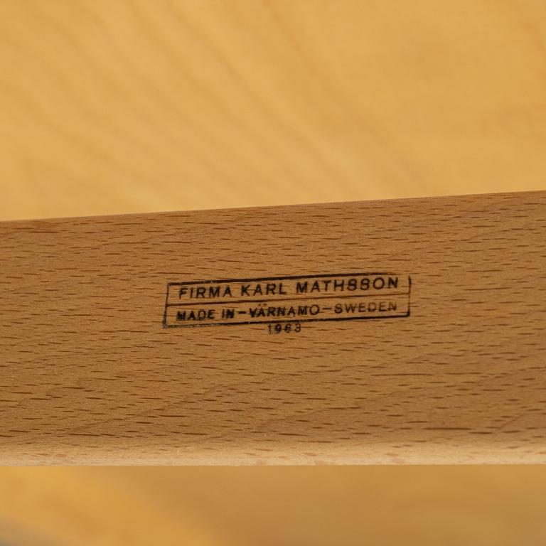 Bruno Mathsson, a model 'T 303 Berlin 60' daybed, Firma Karl Mathsson, Värnamo, dated 1968.