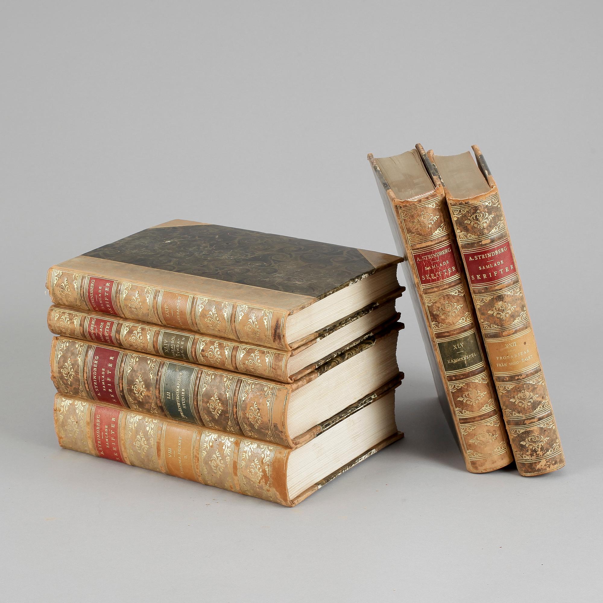 AUGUST STRINDBERGS SAMLADE VERK, 29 vol, Albert Bonniers Förlag, Stockholm 1912 - 1920.