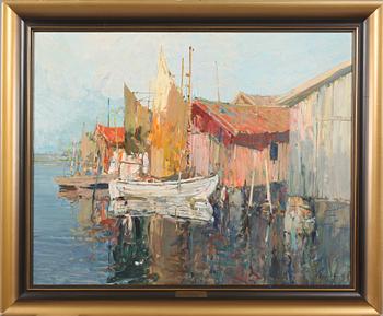 HUGO ÖFVERSTRÖM, olja på pannå, signerad.