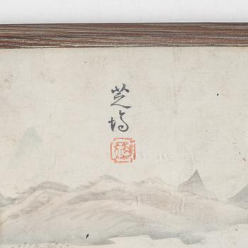 Unidentified artist, seven watercolour paintings, probably Korean first part of the 20th century.