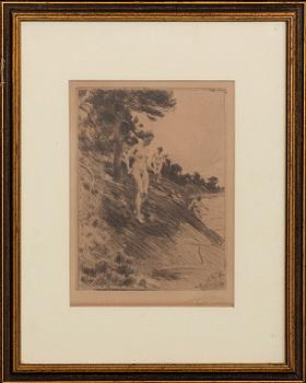 Anders Zorn, etsning, 1912, signerad.
