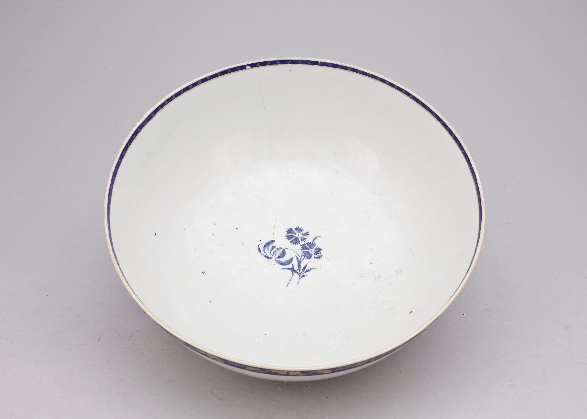 BÅLSKÅL, kompaniporslin, Kina, 1700-tal.