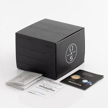 Swatch/Omega, MoonSwatch, Mission to Mercury, chronograph, wristwatch, 42 mm.