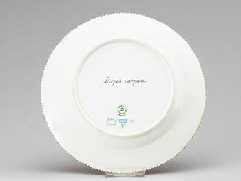 A set of six Royal Copenhagen 'Fauna Danica' dinner plates, 20th Century.