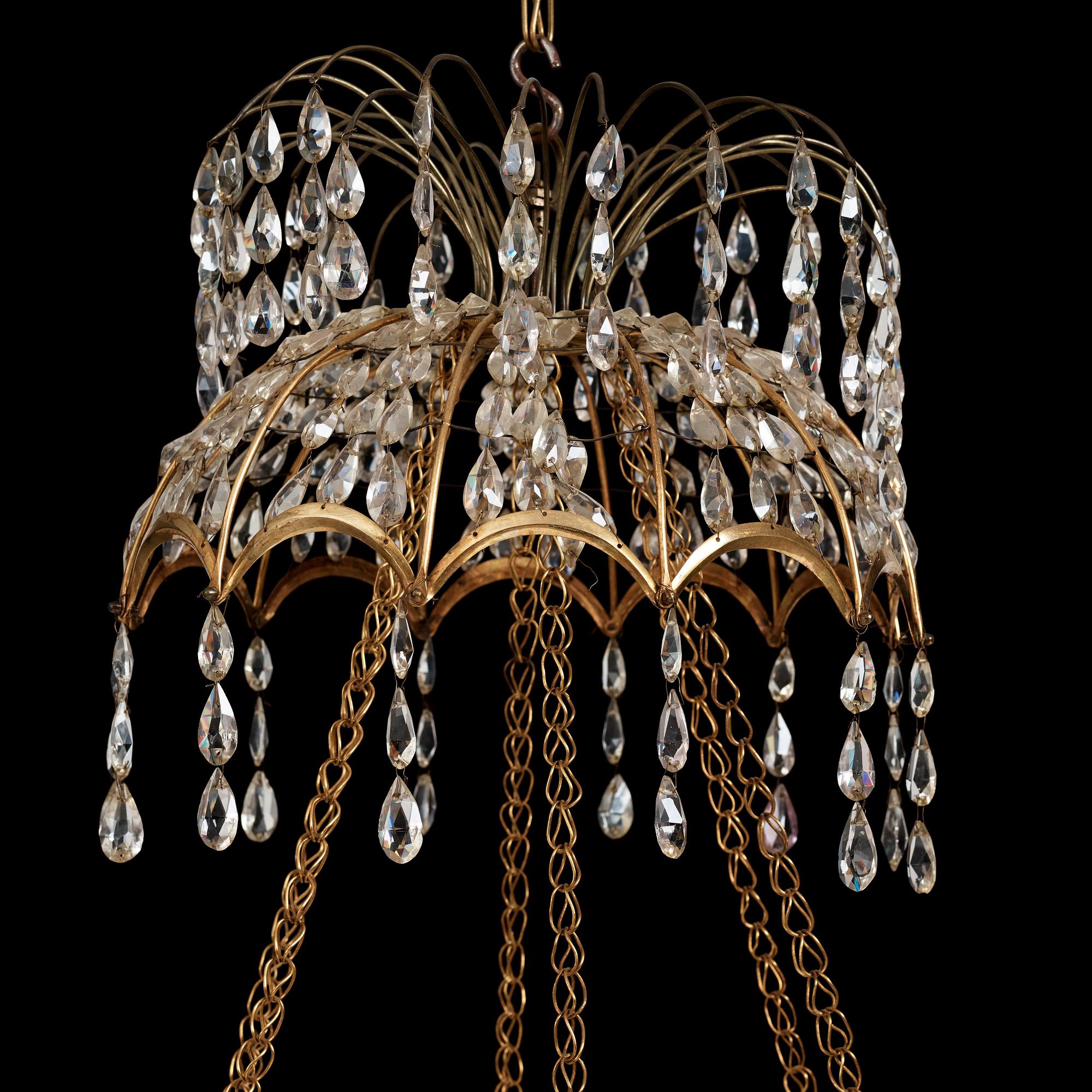Ljusring, för sex ljus, Stockholmsarbete ca år 1800, Sengustaviansk.