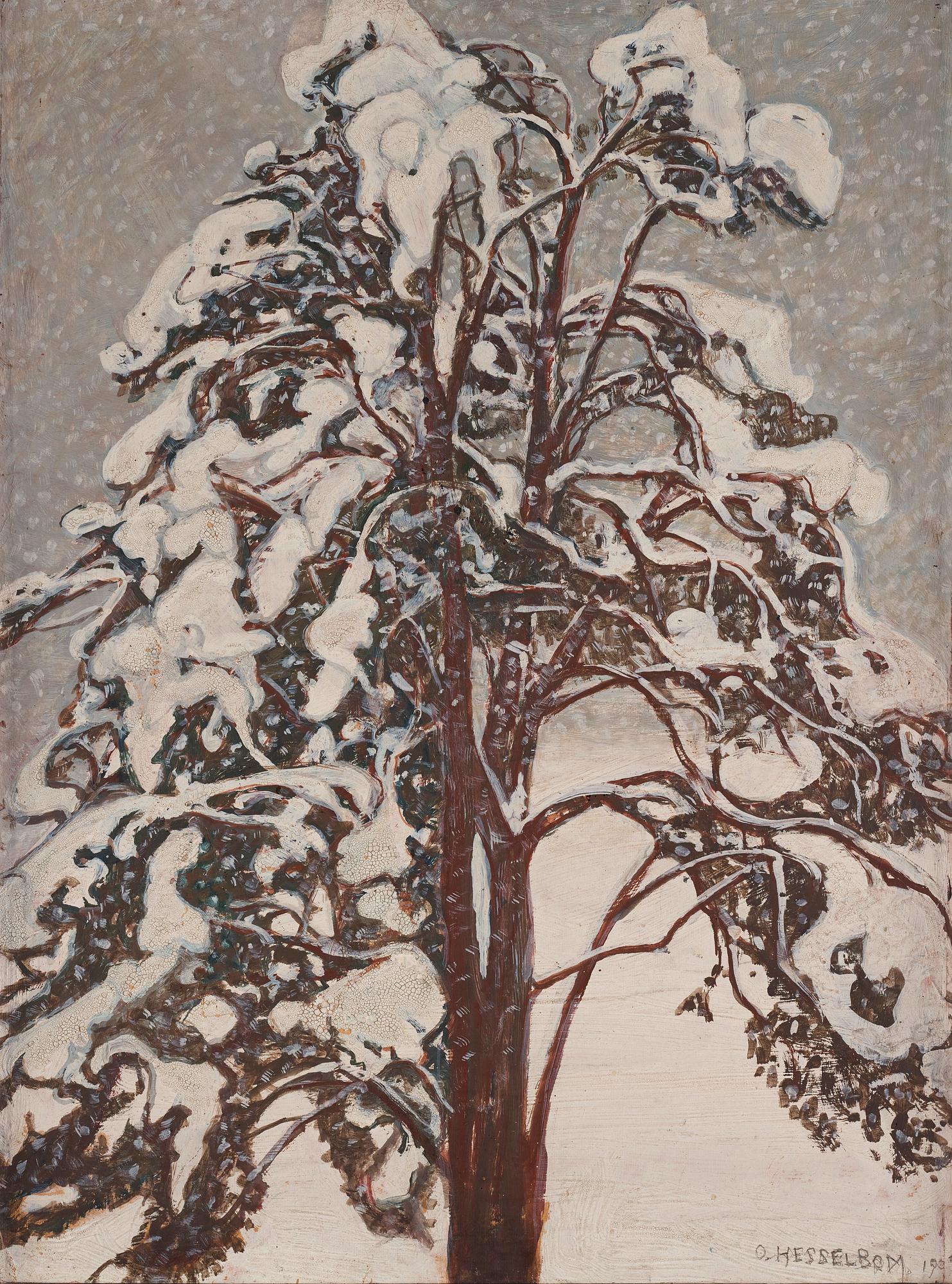 Otto Hesselbom, "Snötyngd tall".