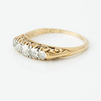 Ring, alliance, 18K gold with old-cut diamonds.