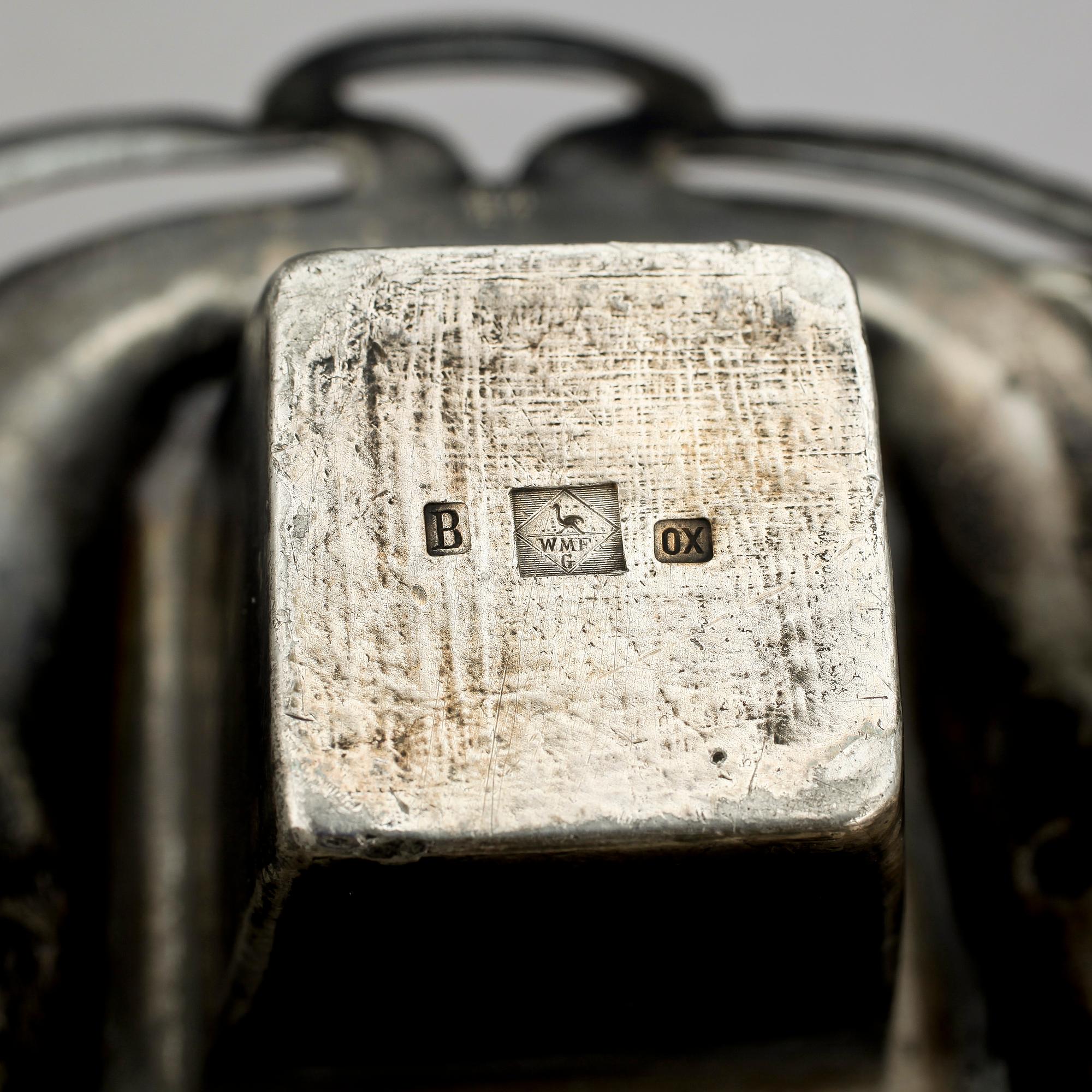 FAT OCH BLÄCKSTÄLL, nysilver, jugend, Württembergische Metallwaren Fabrik (WMF), 1900-talets början.