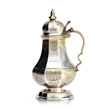 241. A parcel-gilt silver Chrismarium for holy oil, European probably early 18th century, no makers mark.