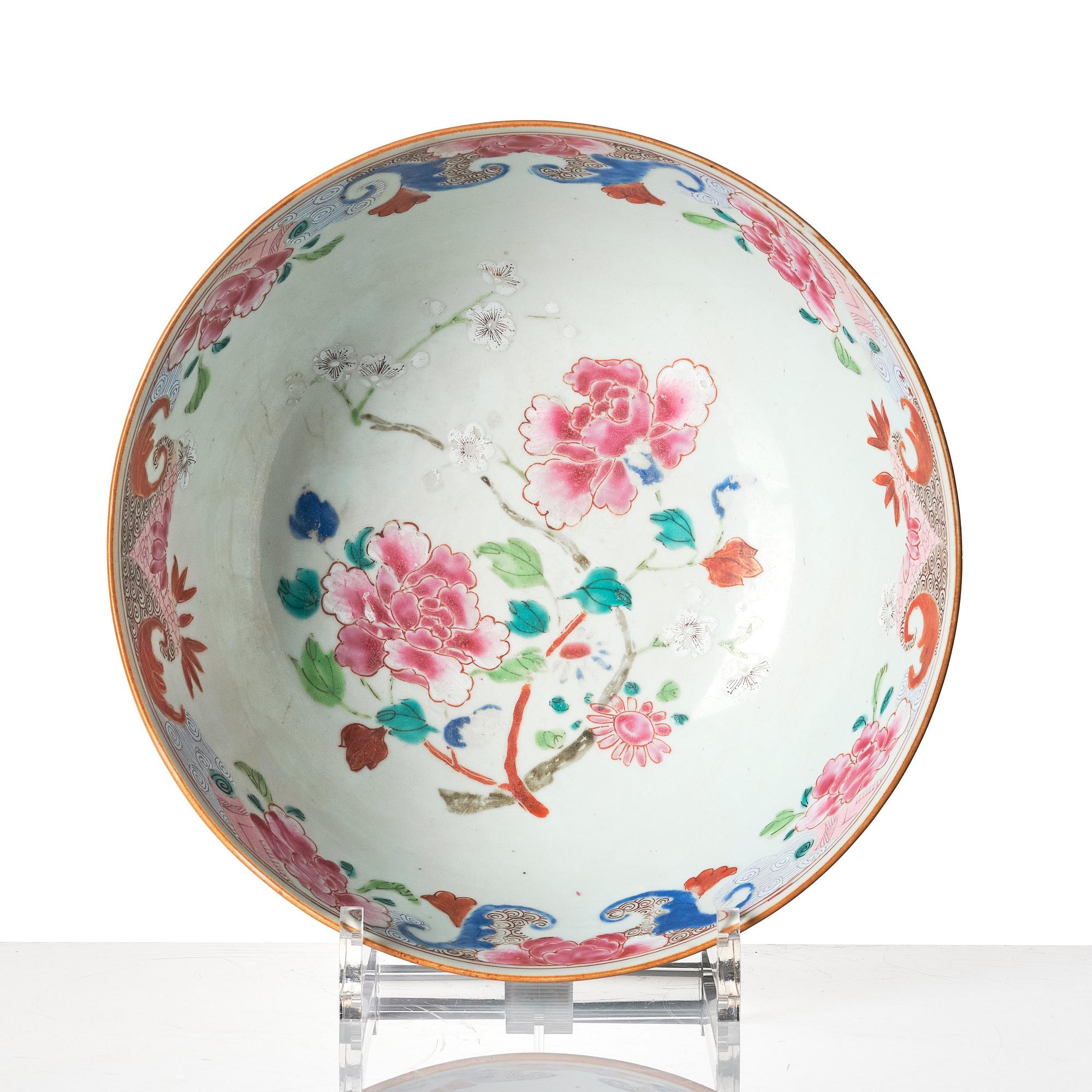 Skål, kompaniporslin. Qingdynastin, Qianlong (1736-95).