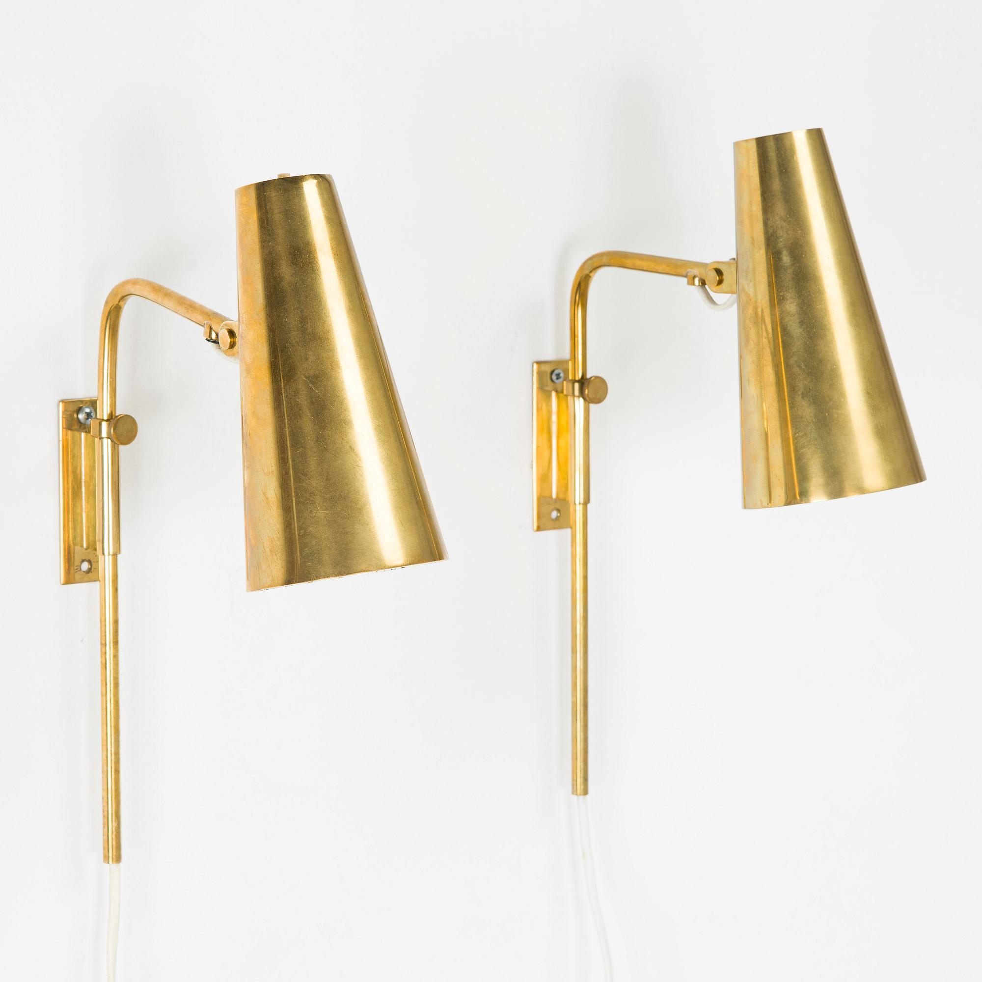 Paavo Tynell, a pair of mid-20th century '9459' wall lights for Taito.