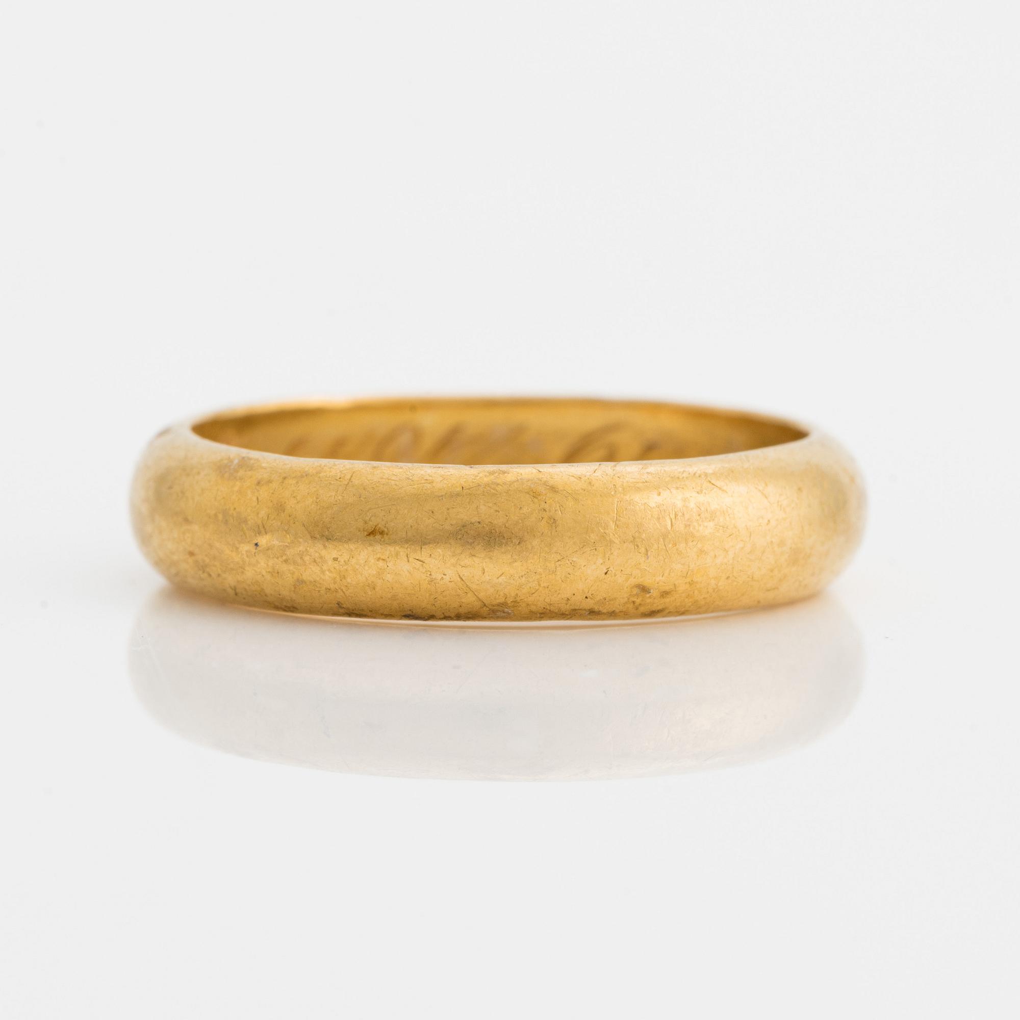 Ring, 23K guld, slät.