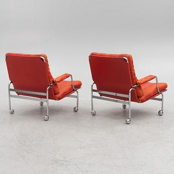 Bruno Mathsson, armchairs, a pair, "Karin", 1970s.