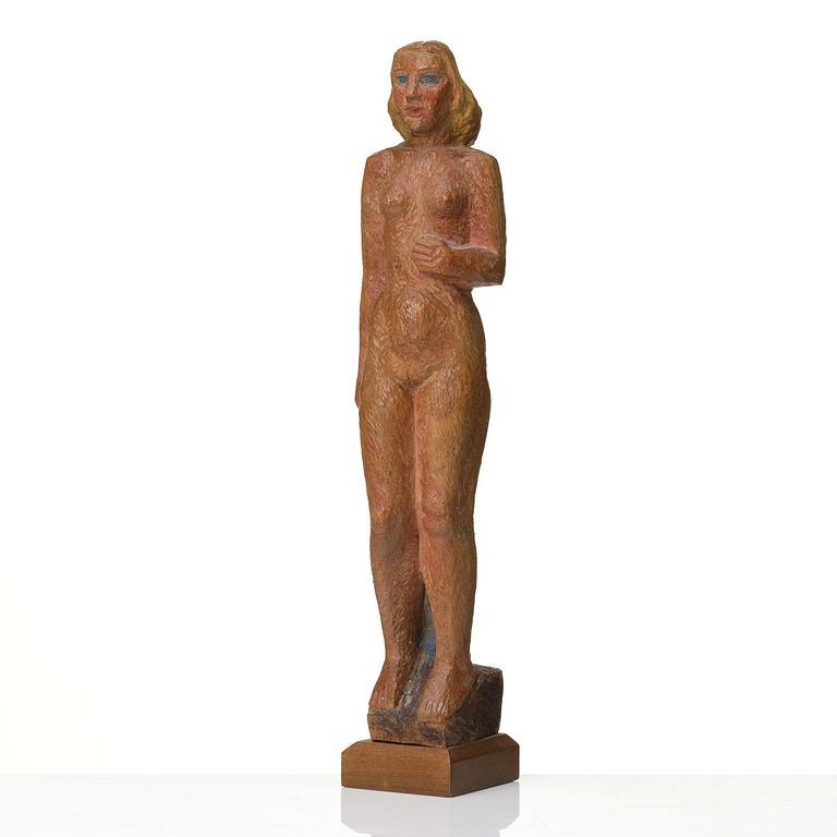 Bror Hjorth, sculpture, painted wood, signed.