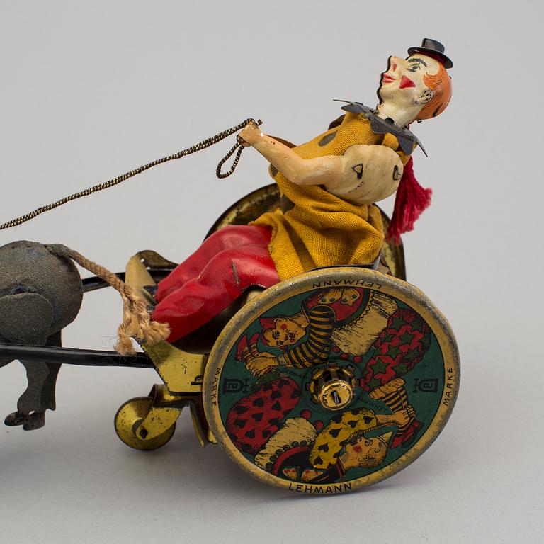 A tinplate and textile Lehmann Balky Mule 425, Germany early 20th century.