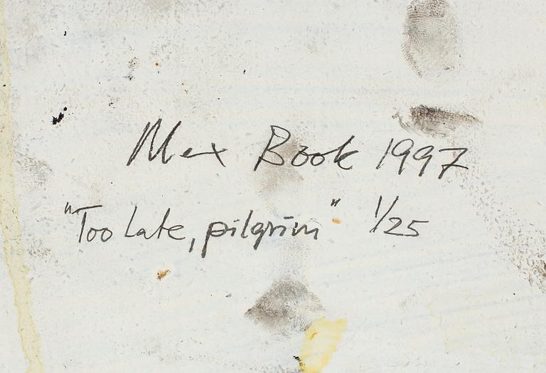 MAX MIKAEL BOOK, mixed media on panel, signed, numbered 1/25 and dated 1997 on verso.