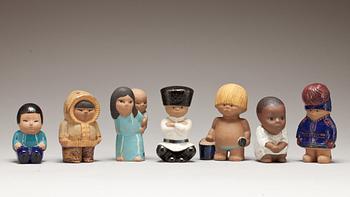 FIGURINER, 7 st, stengods, Lisa Larson, Gustavsberg.
