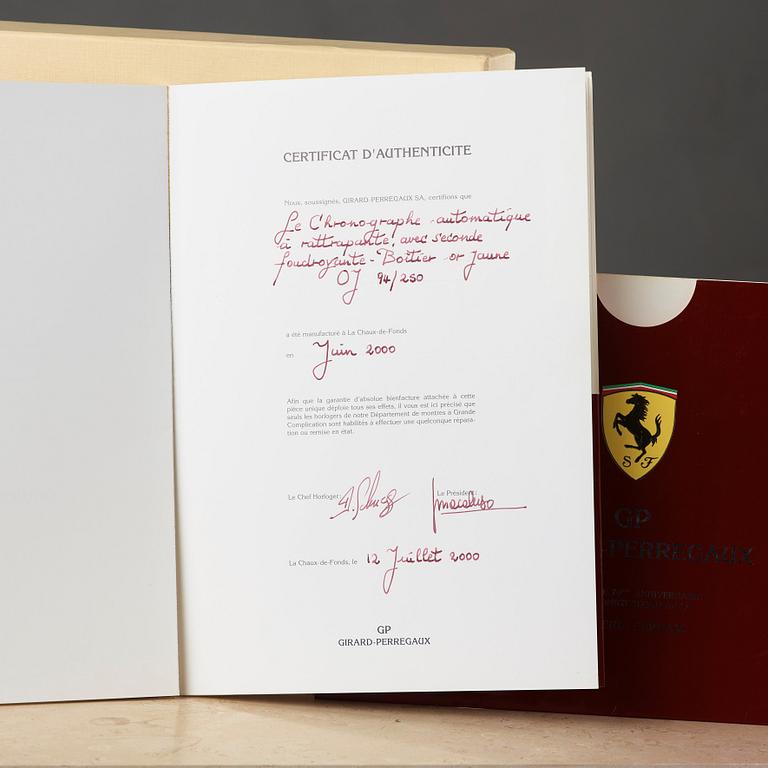 GIRARD PERREGAUX, SF (Scuderia Ferrari), Foudroyante Rattrapante, chronograph, wristwatch, 40 mm,