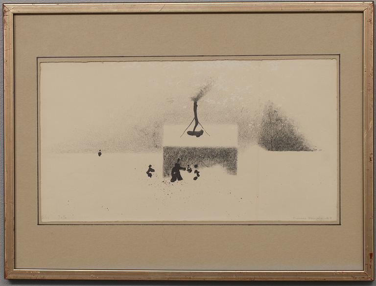 GUNNAR POHJOLA, litografi, signerad och numrerad 6/10 Tpl'a, och daterad -63.