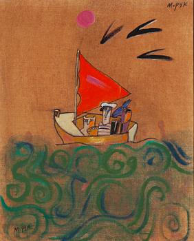 Madeleine Pyk, Sailing boat on a choppy sea.