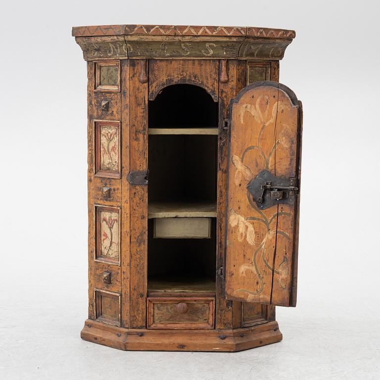 A wall cabinet, folk art, Västergötland dated 1773.