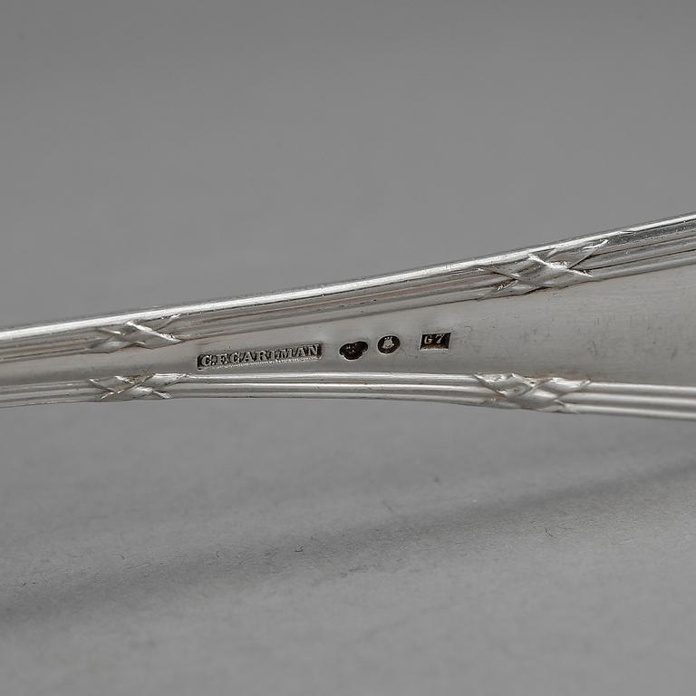 BESTICKSERVIS, 24 delar, silver, modell "Göta", CF Carlman, Stockholm, 1909. Vikt inklusive stålblad 1823 g.