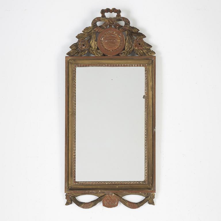 A painted Gustavian style mirror, first half of the 20th Century.