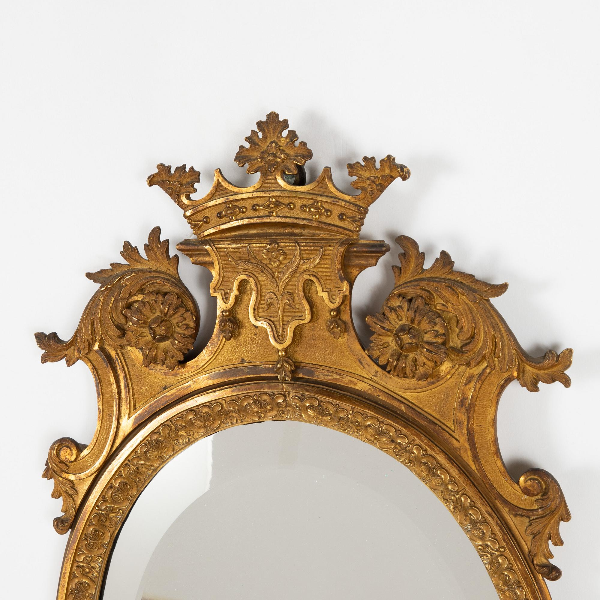 Spegellampetter, ett par, Frankrike, Louis XIV-stil, 1800-tal, efter förlaga av Daniel Marot (1661-1752).