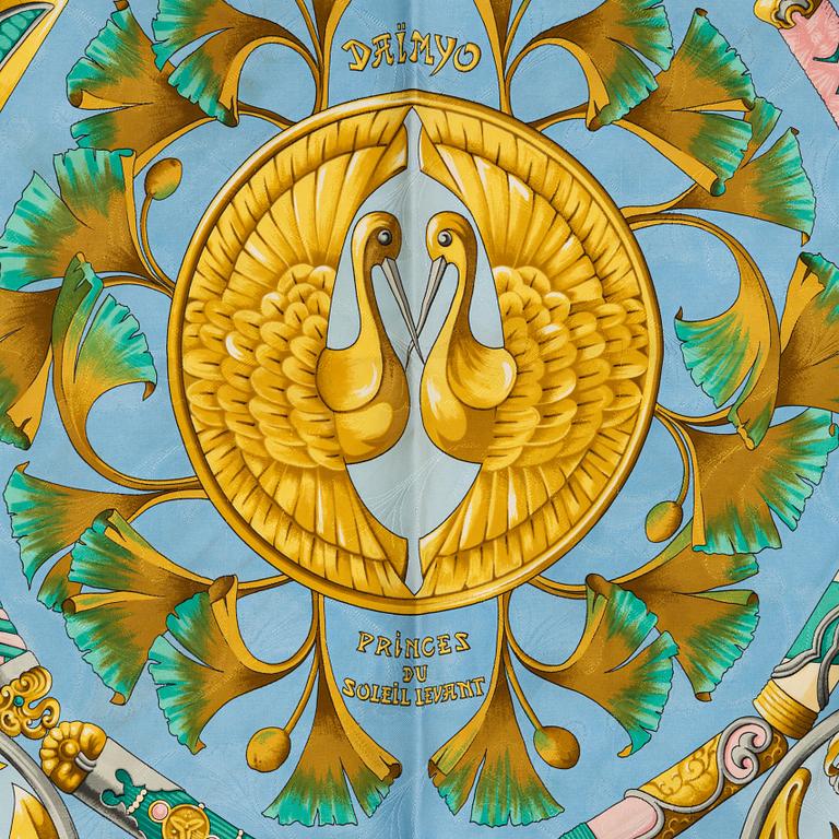 Hermès, a 'Daïmyo Princes Du Soleil Levant' silk scarf.