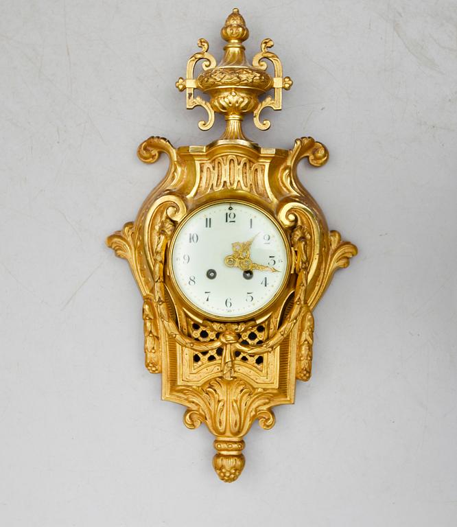 VÄGGPENDYL, förgylld brons, Frankrike, omkring år 1900.