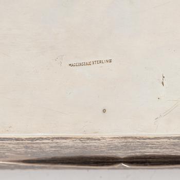 Skrin med lock, silver och trä. Stämplat Made in Siam, Stering.