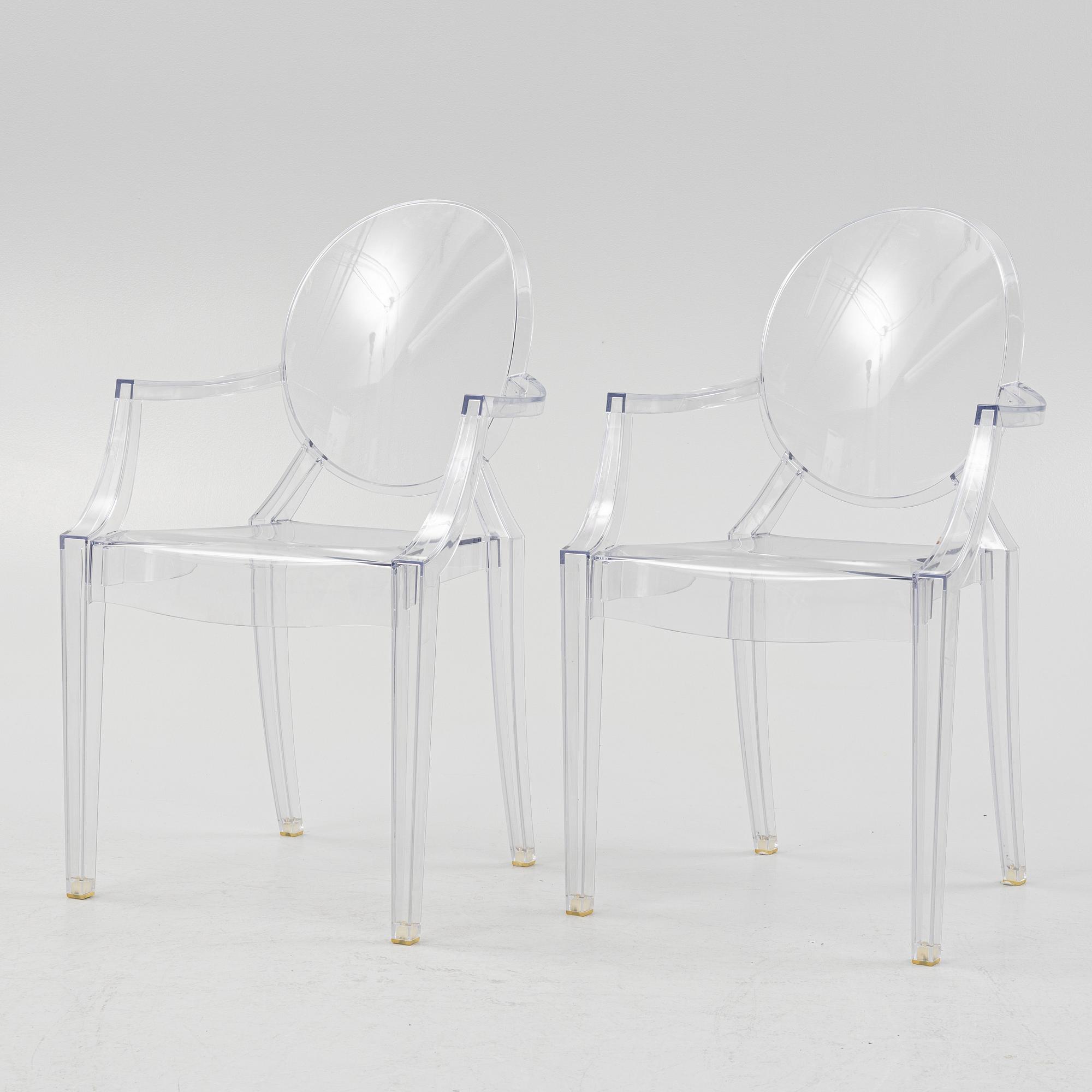 Philippe Starck, stolar, 6 st, "Louis Ghost", Kartell, Italien.