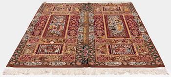 Matta, Isfahan, centrala Persien, part silk, signerad, ca 270 x 185 cm.