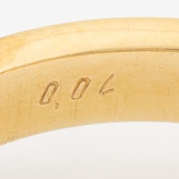 Lapponia, ring 18K gold set with an octagonal-cut diamond, Finland 1978.