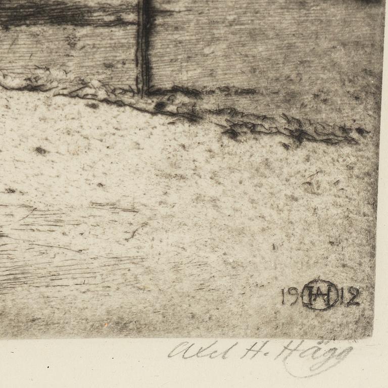 AXEL HERMAN HÄGG, Etching, 1912, signed.