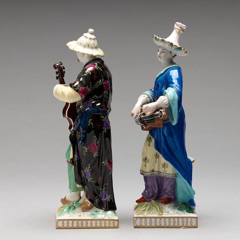 A pair of Berlin porcelain figurines, circa 1900.