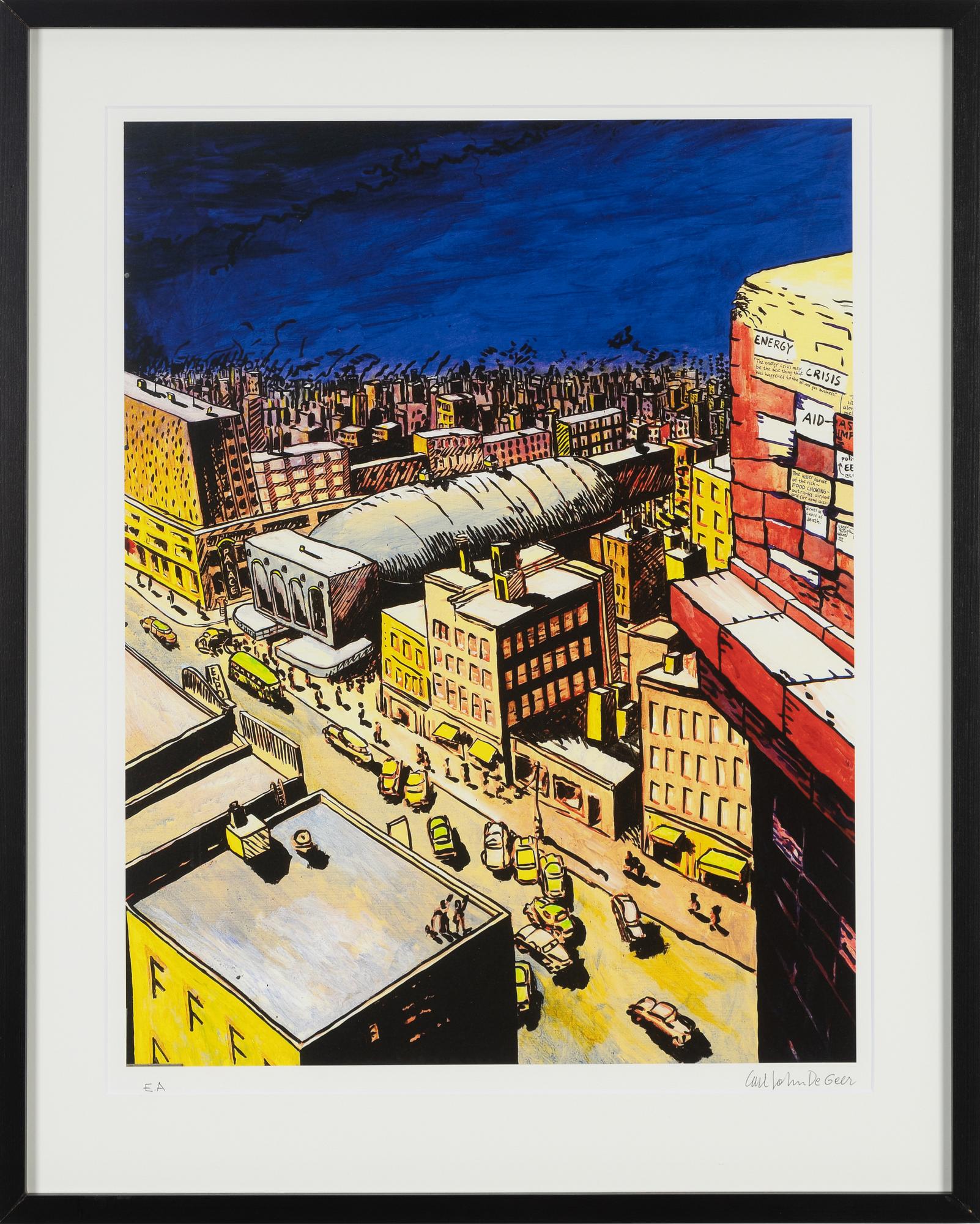 Carl Johan De Geer, lithograph in colours, signed Ea.