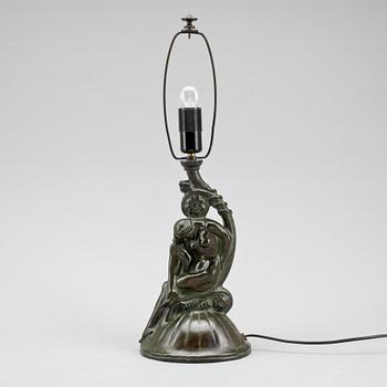 BORDSLAMPA, brons, art deco, Carl Fagerberg, 1920/30-tal.
