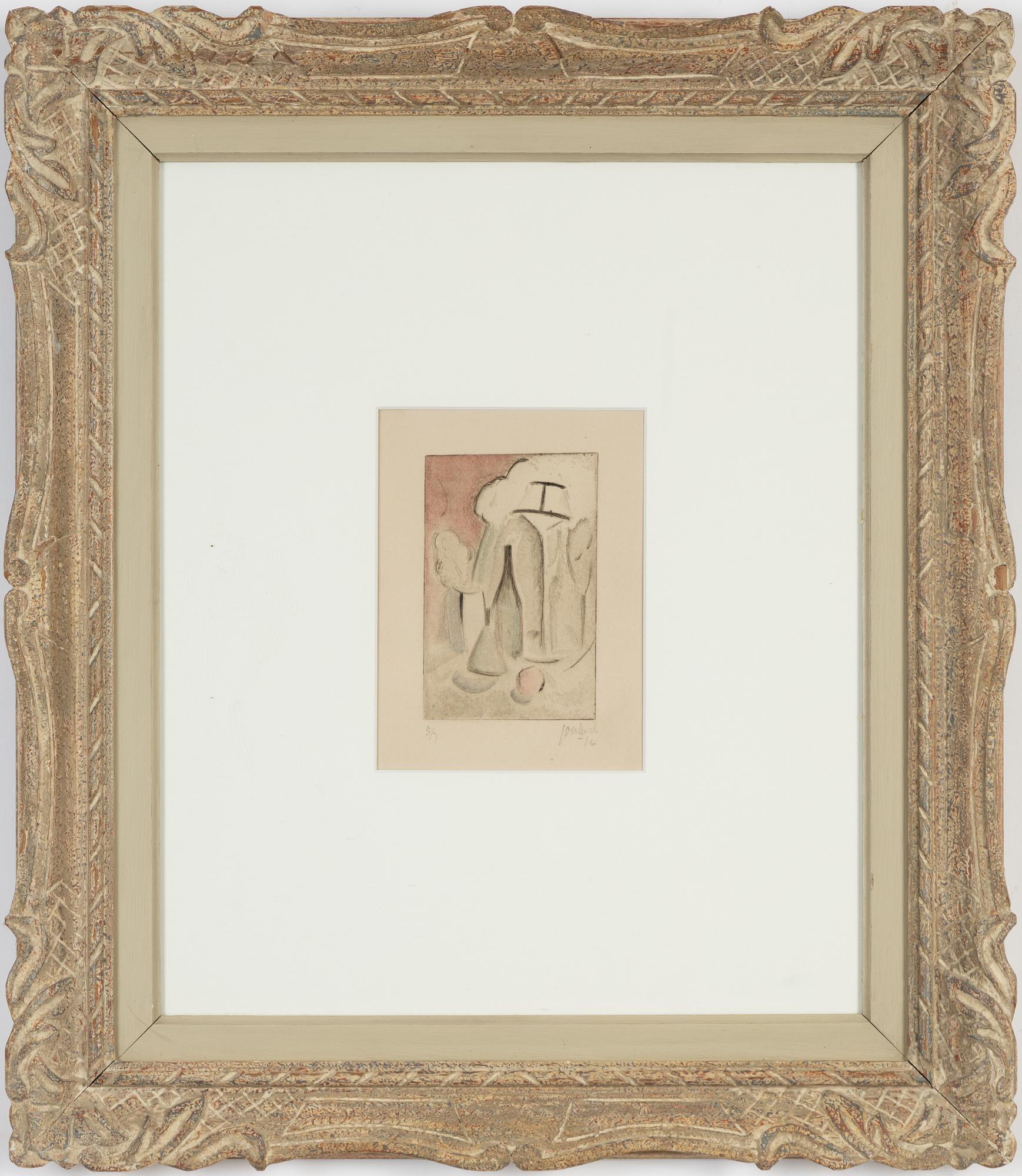 John Jon-And, kolorerad etsning, 1916, signerad 5/7.
