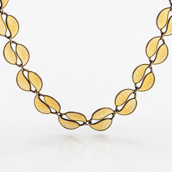 David Andersen, collier, förgyllt sterlingsilver och emalj, Norge.