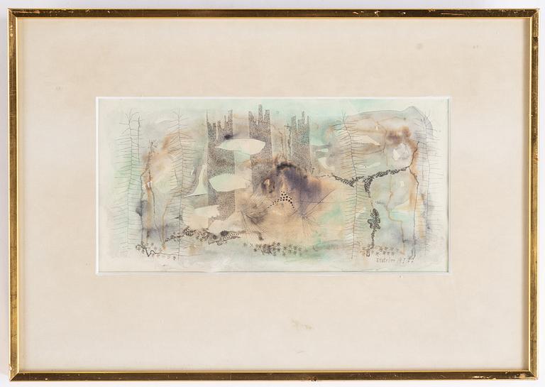 Thea Ekström, watercolour, signed Ekström and dated 19 I -77.