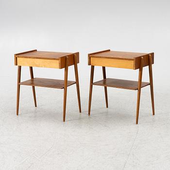 Nightstands, a pair, AB Carlströms & co Furniture Factory, mid-20th century.