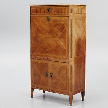 A presumably Dutch Louis XVI parquetry secretaire, late 18th century.