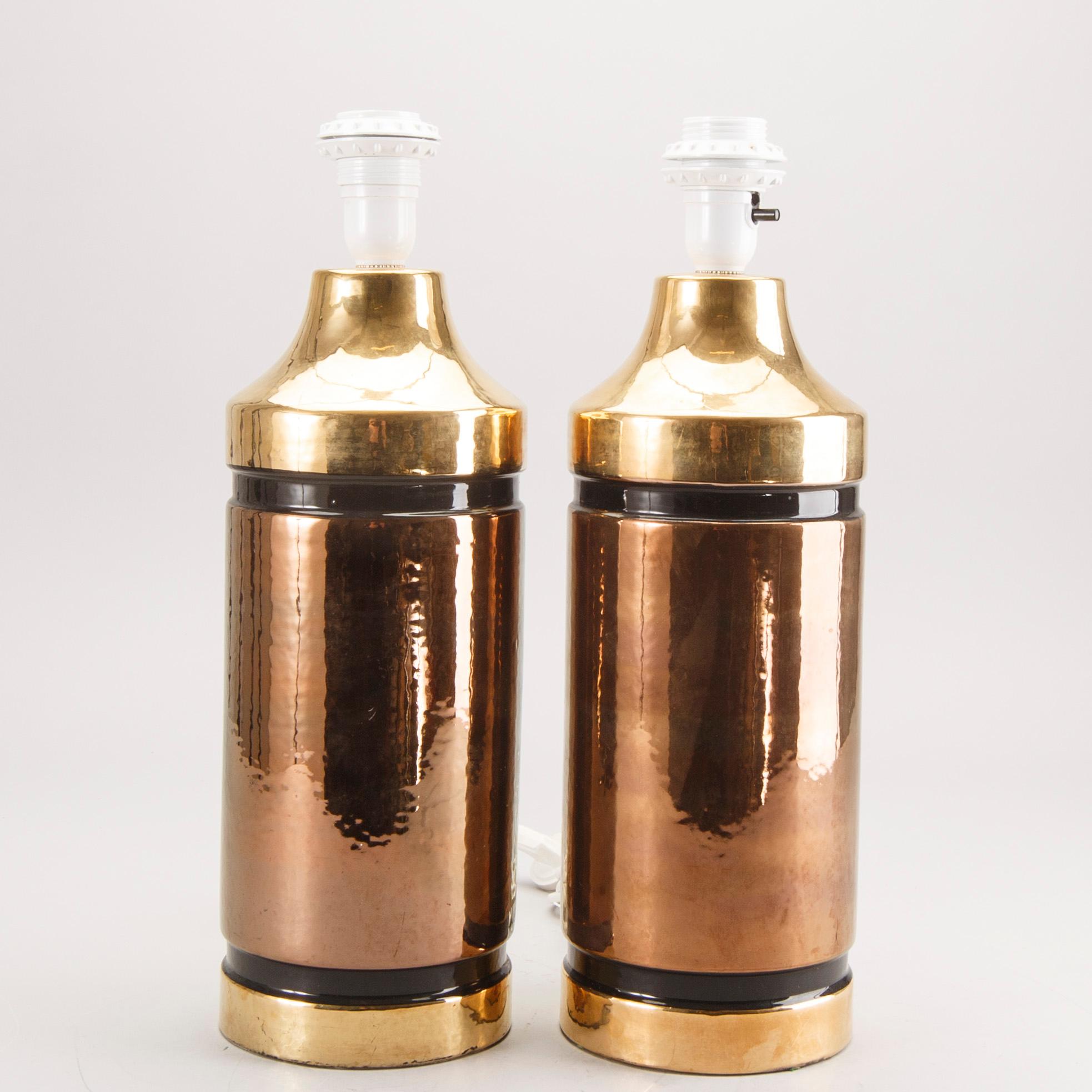 Bitossi, bordslampor, ett par,  keramik, Italien, 1960/70-tal.