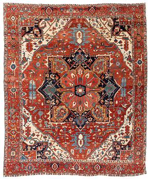 392. An antique Heriz Serapi carpet, north west persia, c 400-405 x 337 cm.