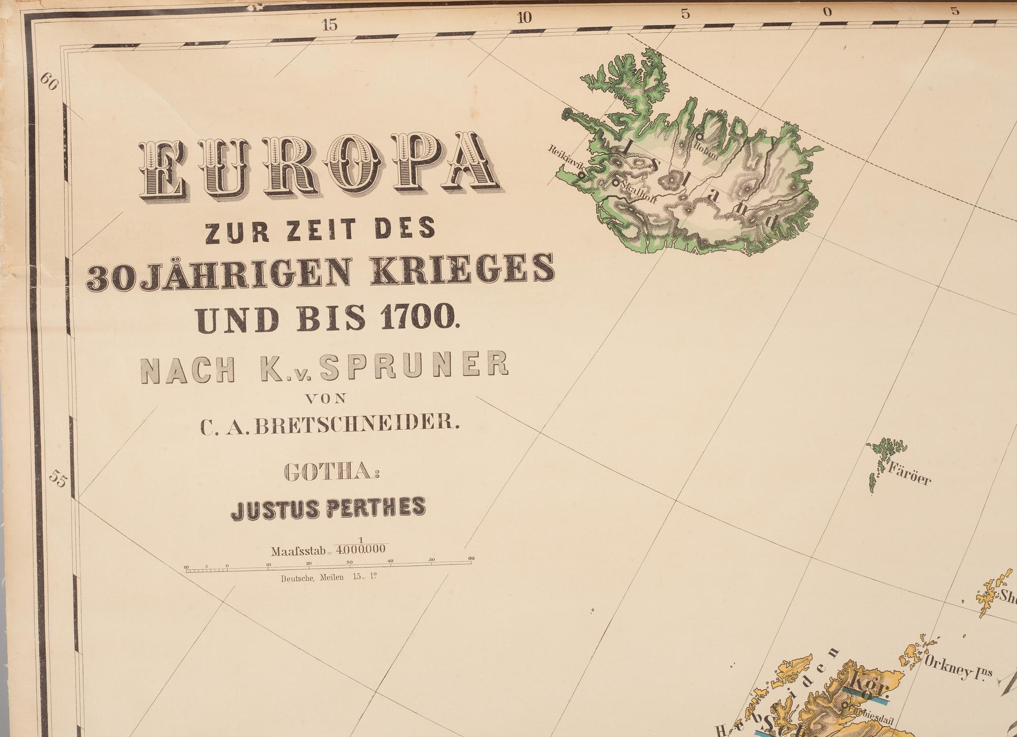SKOLKARTA," Europa zur zeit des 30 jährigen krieges und bis 1700-tal"1900-talets första hälft.